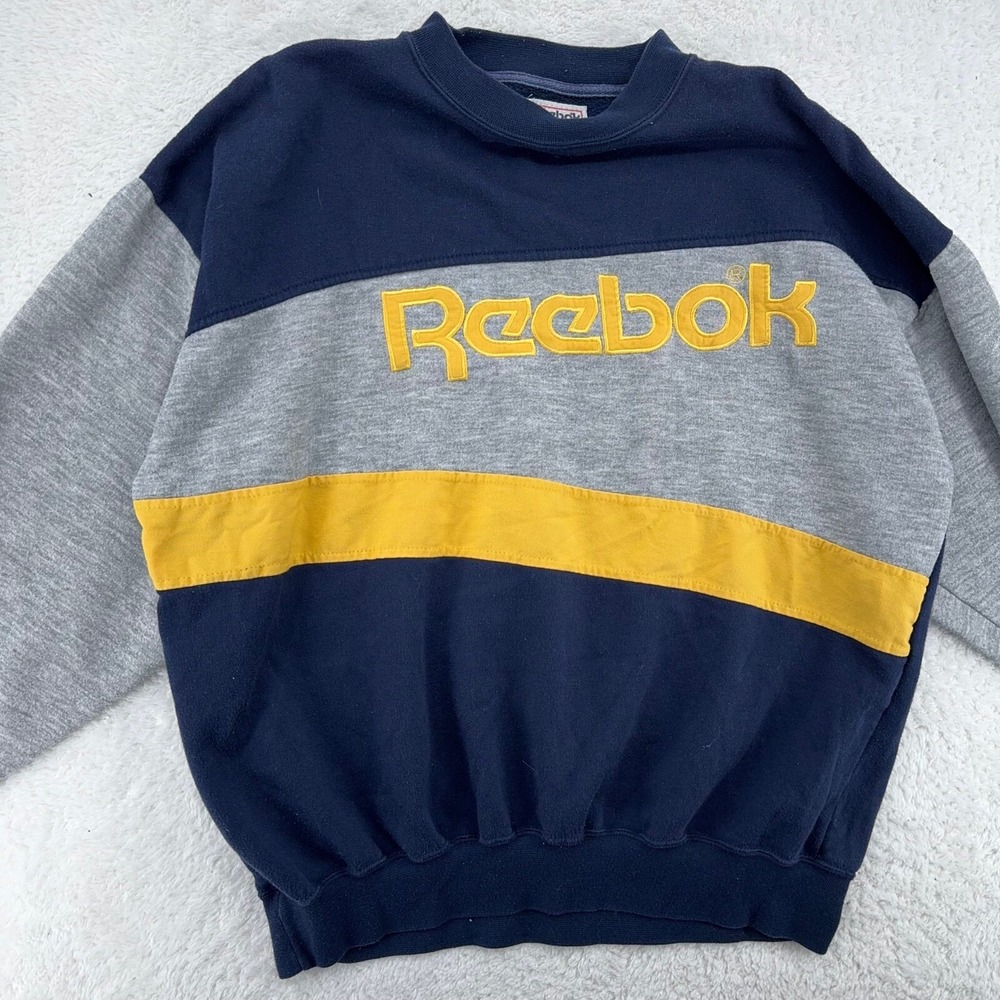 vintage REEBOK COLOR BLOCK CREWNECK SWEATSHIRT‎ MEDIUM/LARGE